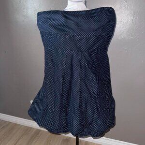 Torrid navy polka dot dress strapless bubble hem size 14.